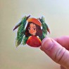 Sticker nature fille avec plantes - décoration autocollant