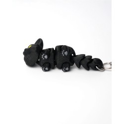 Porte-clefs chat noir anti-stress articulé