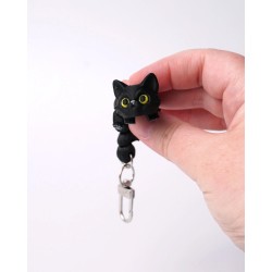 Porte-clefs chat noir anti-stress articulé