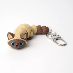 Porte-clefs chat siamois anti-stress articulé