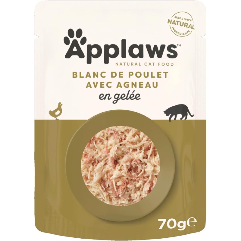 Patée en gelée pour chat - poulet et agneau