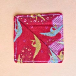 Marque page tissu - grue japonaise