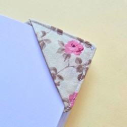Marque page tissu - rose