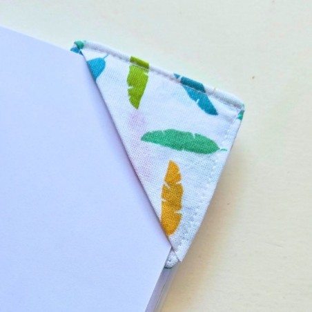 Marque page tissu - plumes