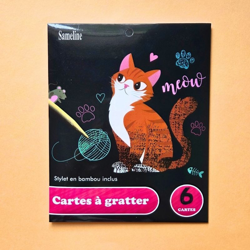 6 Cartes à gratter chats