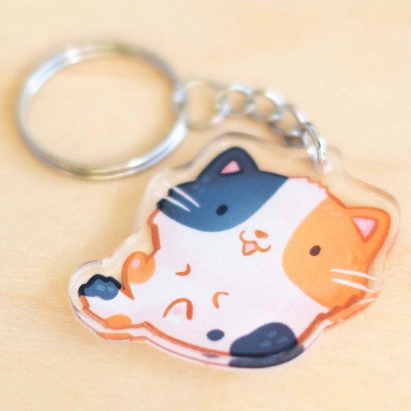 Porte-clefs chat calico