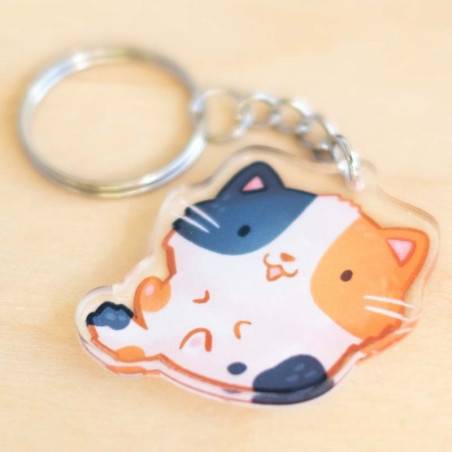 Porte-clefs chat calico