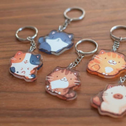 Porte-clefs chat calico