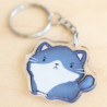 Porte-clefs chat gris et blanc