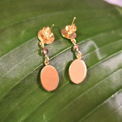 Boucles d'oreilles chat résine - Dorées