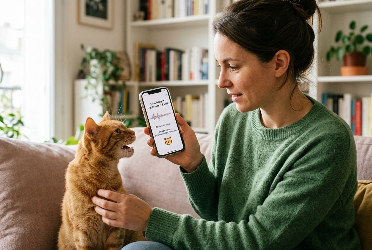 Chat âgé qui miaule avec expression de souffrance