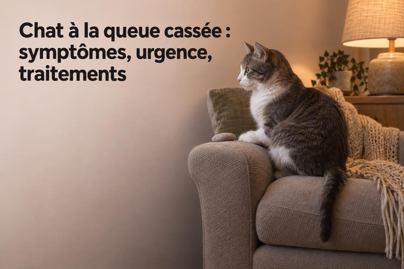 Chat à la queue cassée : symptômes, urgence, traitements